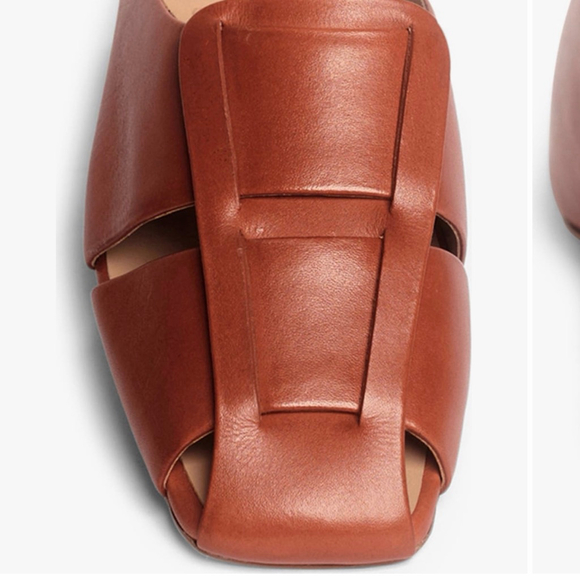 Anthony Veer Leather Woven Mules Cognac Size 7 Shoes - Picture 9 of 10